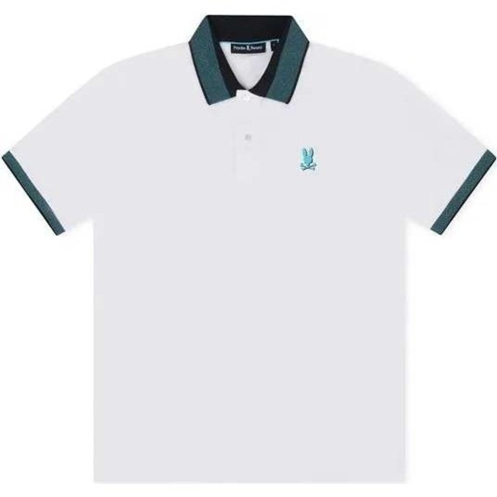 Psycho Bunny Montebello Pima Cotton Polo Shirt White Size XXL Contrast Trim